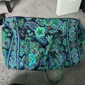 Vera Bradley Duffle Bag Blue Rhapsody Zipper Closure Side Pocket Great Condition